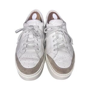 Giorgio Armani Men’s Cream Leather and Suede Sneakers size 7.5